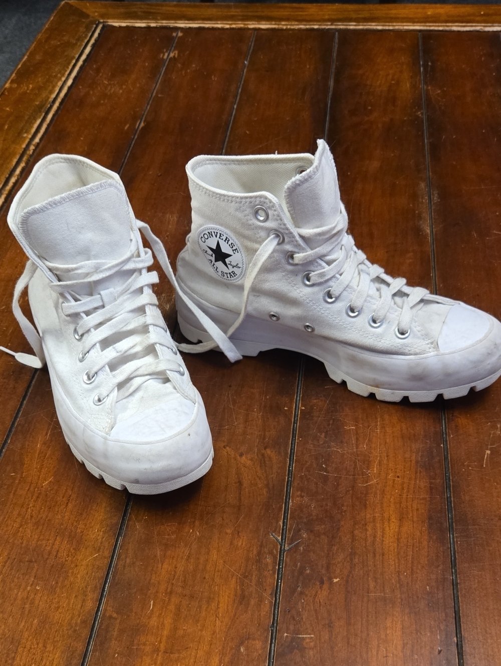 Converse White High Top Chunky Sole Sneakers